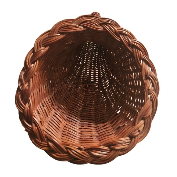 Vintage Woven Cornucopia Basket Centerpiece Decor 13" Long - Picture 2 of 5